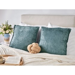 Zestaw 2 poduszek dekoracyjnych VERPIS Bawełna 50 x 50 cm Niebieski Jednolity