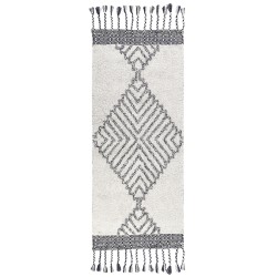 Dywan bawełniany 80 x 150 cm biało-czarny ERAY