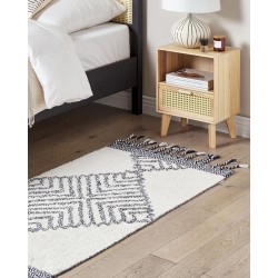 Dywan bawełniany 80 x 150 cm biało-czarny ERAY