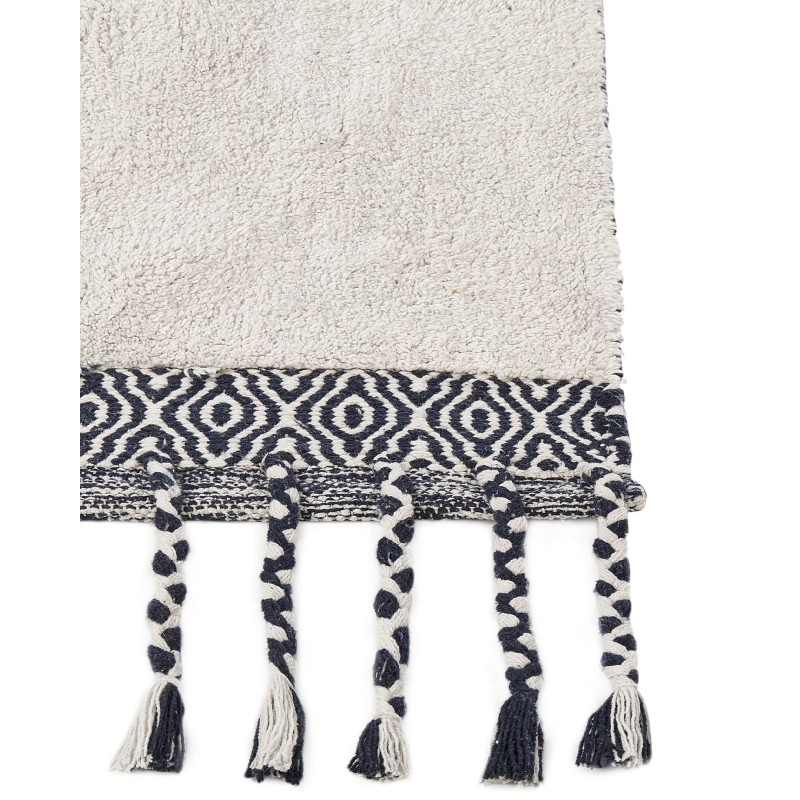 Dywan bawełniany 80 x 150 cm biało-czarny ERAY