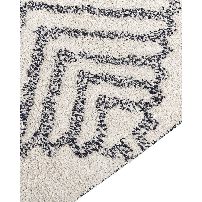 Dywan bawełniany 80 x 150 cm biało-czarny ERAY