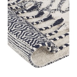 Dywan bawełniany 80 x 150 cm biało-czarny ERAY