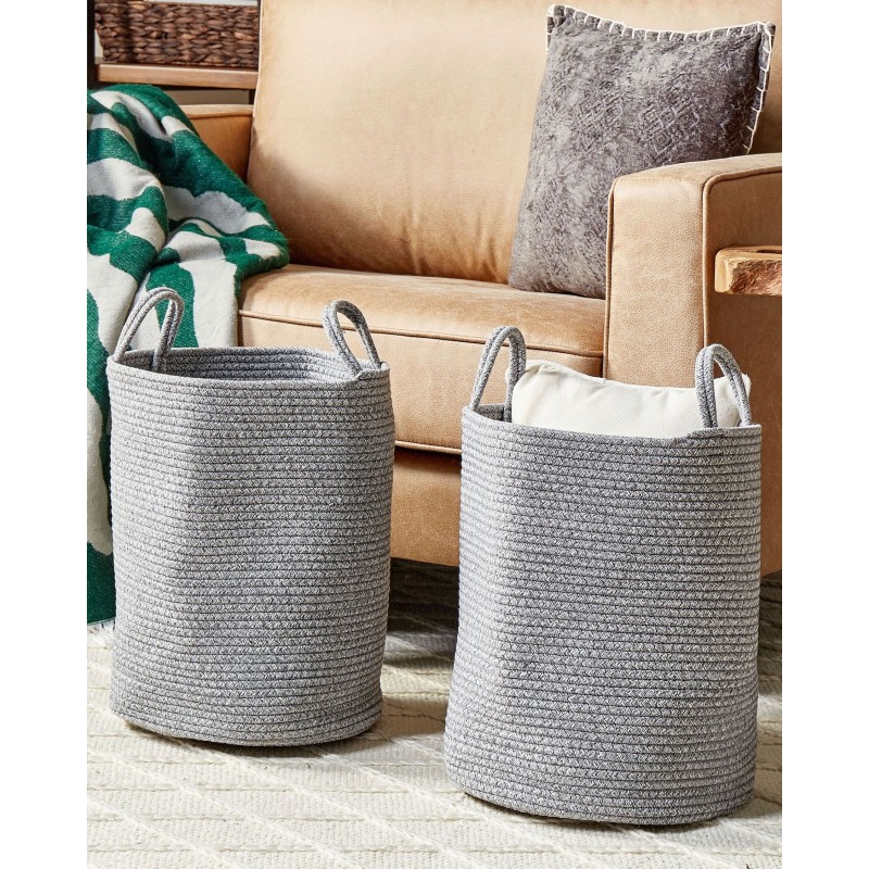 Zestaw 2 koszy SARYK Bawełna Szary
