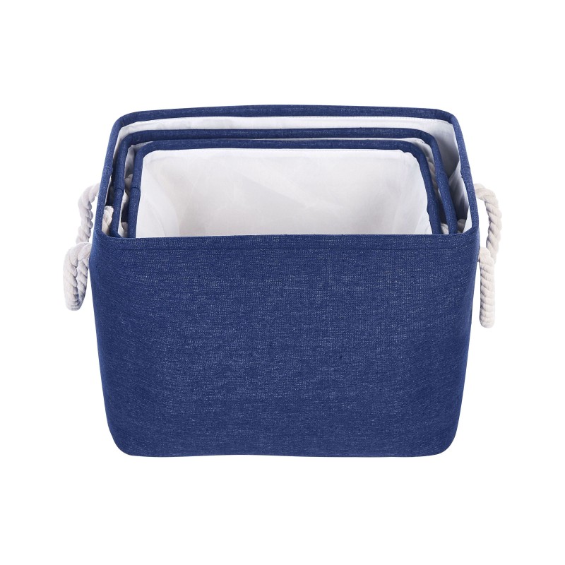 Zestaw 3 koszy DARQAB Bawełna Granatowy