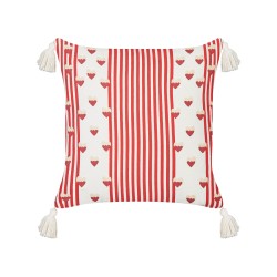 Zestaw 2 poduszek dekoracyjnych BANKSIA Bawełna 45 x 45 cm Czerwony W paski