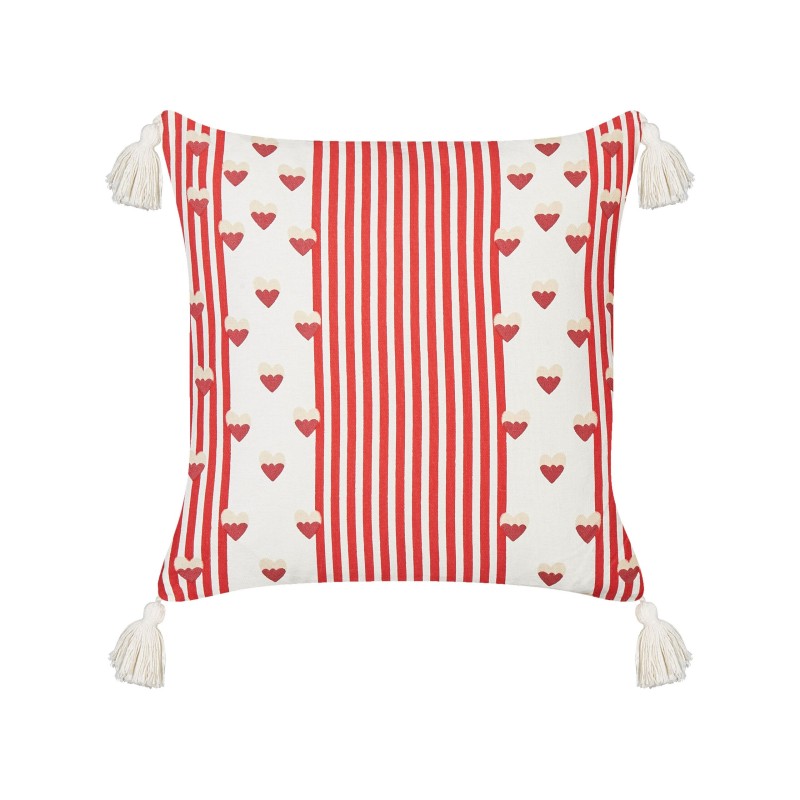 Zestaw 2 poduszek dekoracyjnych BANKSIA Bawełna 45 x 45 cm Czerwony W paski