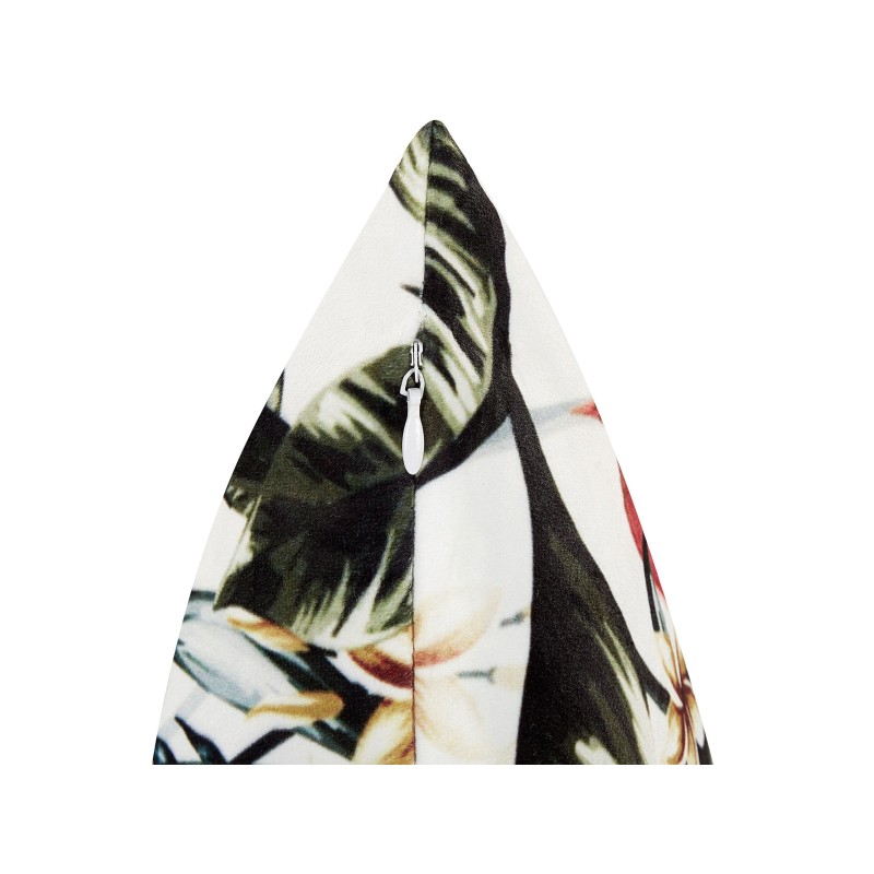 Poduszka dekoracyjna EDELWEISS Welur 45 x 45 cm Kolorowy Wzór roślinny