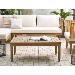 Zestaw ogrodowy ze stolikiem dla 4 osób CREMONA Prawostronny Drewno akacjowe Złamana biel