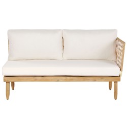 Zestaw ogrodowy ze stolikiem dla 4 osób CREMONA Prawostronny Drewno akacjowe Złamana biel