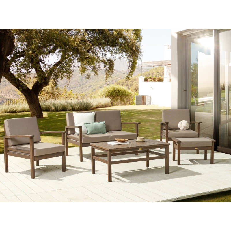 Zestaw ogrodowy ze stolikiem dla 4 osób MANILA Drewno akacjowe Ciemnobrązowy