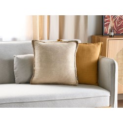 Poduszka dekoracyjna ELLIOTTIA Juta 45 x 45 cm Beżowy Jednolity