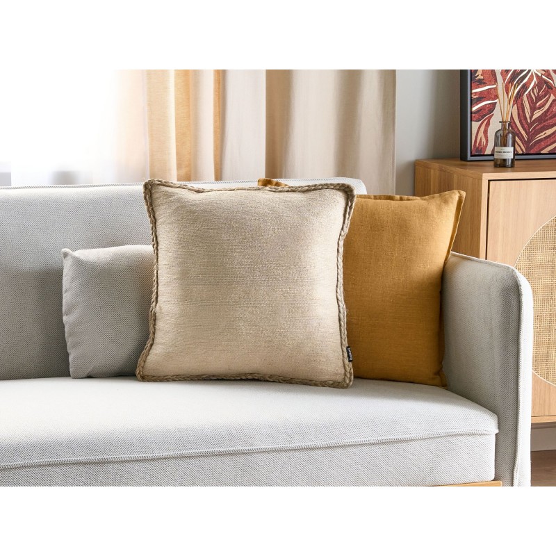 Poduszka dekoracyjna ELLIOTTIA Juta 45 x 45 cm Beżowy Jednolity