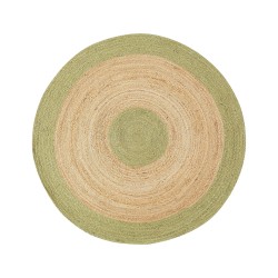 Dywan okrągły z juty ø 140 cm beżowo-zielony YAYALAR