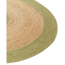 Dywan okrągły z juty ø 140 cm beżowo-zielony YAYALAR