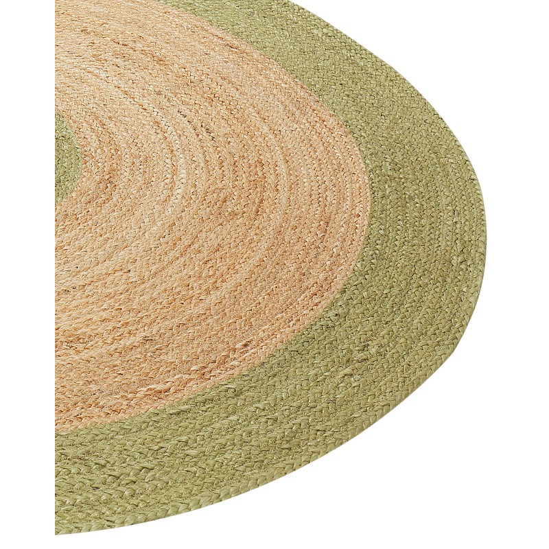Dywan okrągły z juty ø 140 cm beżowo-zielony YAYALAR