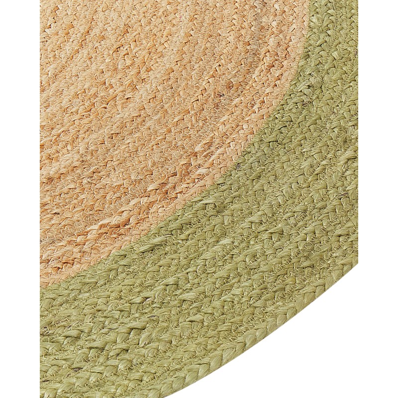 Dywan okrągły z juty ø 140 cm beżowo-zielony YAYALAR