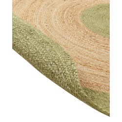 Dywan okrągły z juty ø 140 cm beżowo-zielony YAYALAR
