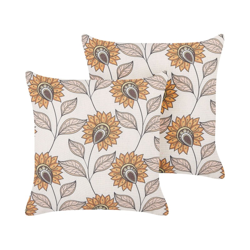 Zestaw 2 poduszek dekoracyjnych TUBEROSE 45 x 45 cm Kolorowy Wzór kwiatowy