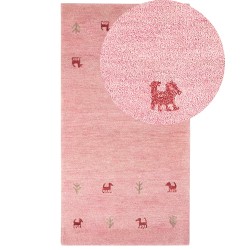 Dywan wełniany gabbeh 80 x 150 cm różowy YULAFI