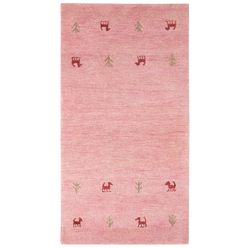 Dywan wełniany gabbeh 80 x 150 cm różowy YULAFI