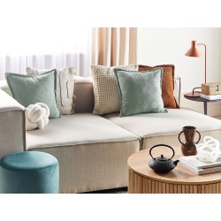 Zestaw 2 poduszek dekoracyjnych ZINNIA Sztruks 43 x 43 cm Jasnozielony Jednolity