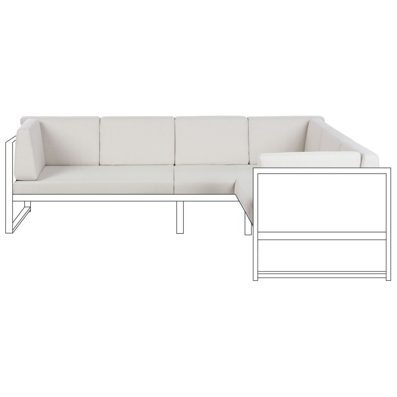 Komplet poszewek na poduchy ogrodowe CASTELLA Złamana biel