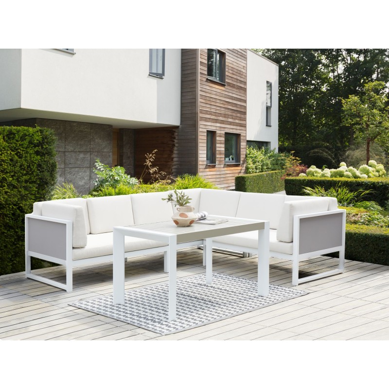 Komplet poszewek na poduchy ogrodowe CASTELLA Złamana biel