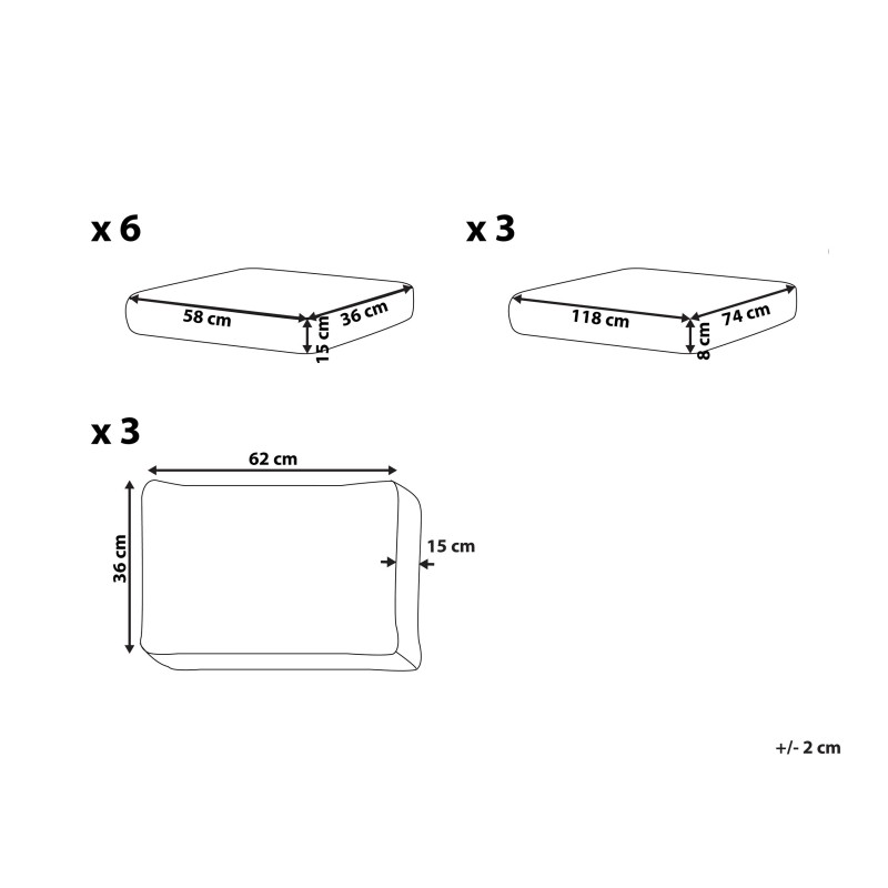 Komplet poszewek na poduchy ogrodowe CASTELLA Złamana biel