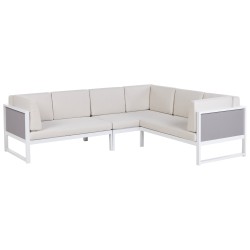 Komplet poszewek na poduchy ogrodowe CASTELLA Złamana biel