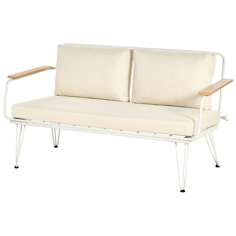 Zestaw ogrodowy ze stolikiem dla 4 osób MONTESILVANO Metal Jasnobeżowy