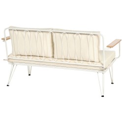 Zestaw ogrodowy ze stolikiem dla 4 osób MONTESILVANO Metal Jasnobeżowy