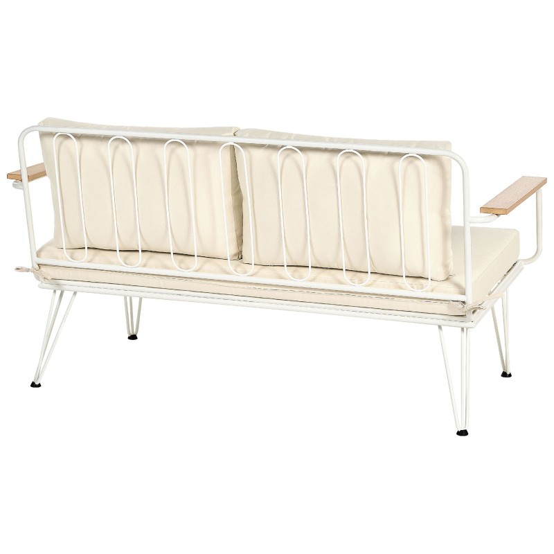 Zestaw ogrodowy ze stolikiem dla 4 osób MONTESILVANO Metal Jasnobeżowy