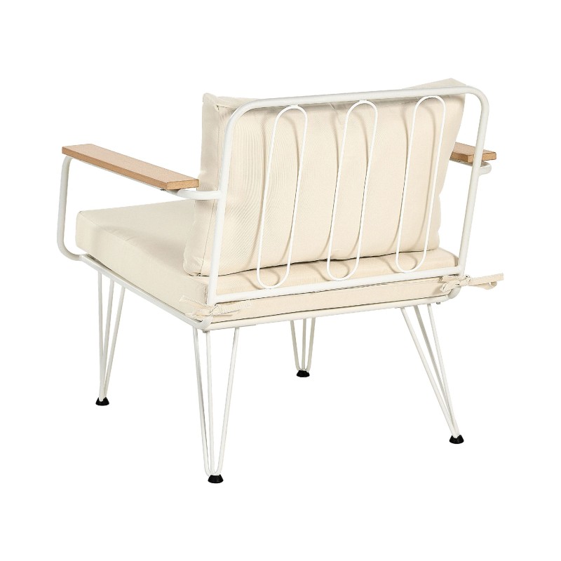 Zestaw ogrodowy ze stolikiem dla 4 osób MONTESILVANO Metal Jasnobeżowy