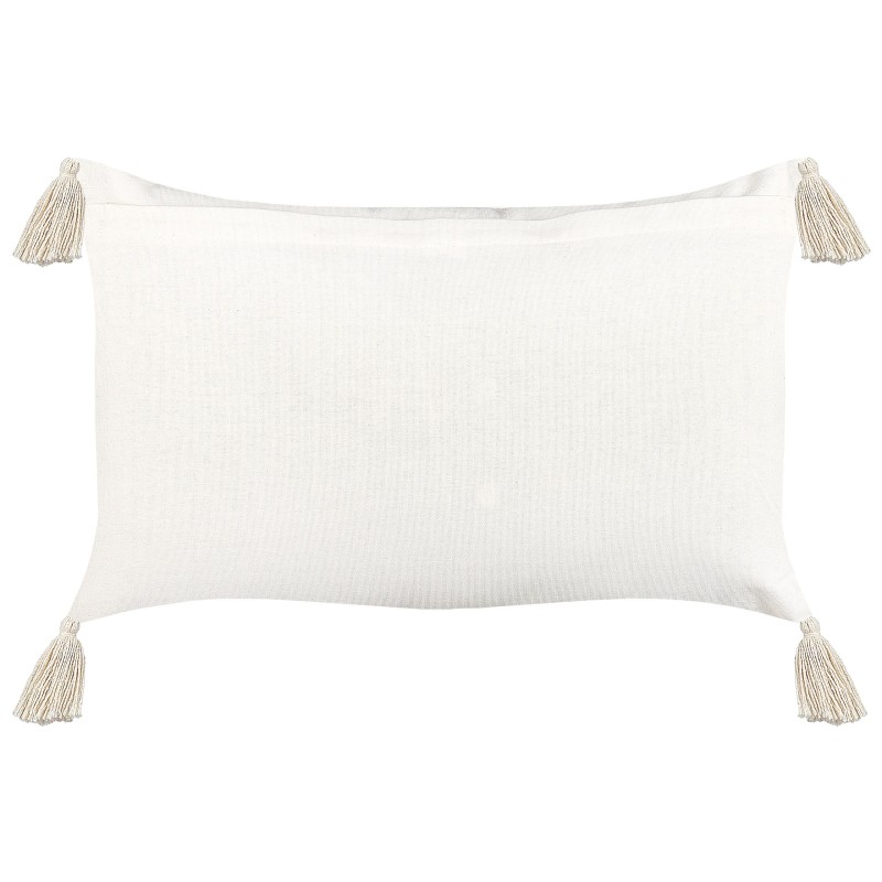 Poduszka dekoracyjna LUPINUS Bawełna 55 x 35 cm Jasnobeżowy Wzór geometryczny