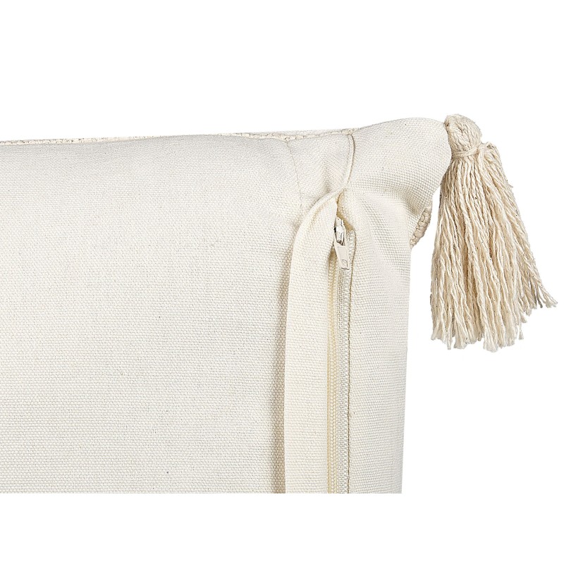 Poduszka dekoracyjna LUPINUS Bawełna 55 x 35 cm Jasnobeżowy Wzór geometryczny