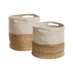 Zestaw 2 koszy NAULLA Juta Piaskowy