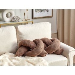 Zestaw 2 poduszek dekoracyjnych GLADIOLUS Boucle 172 x 14 cm Brązowy Jednolity