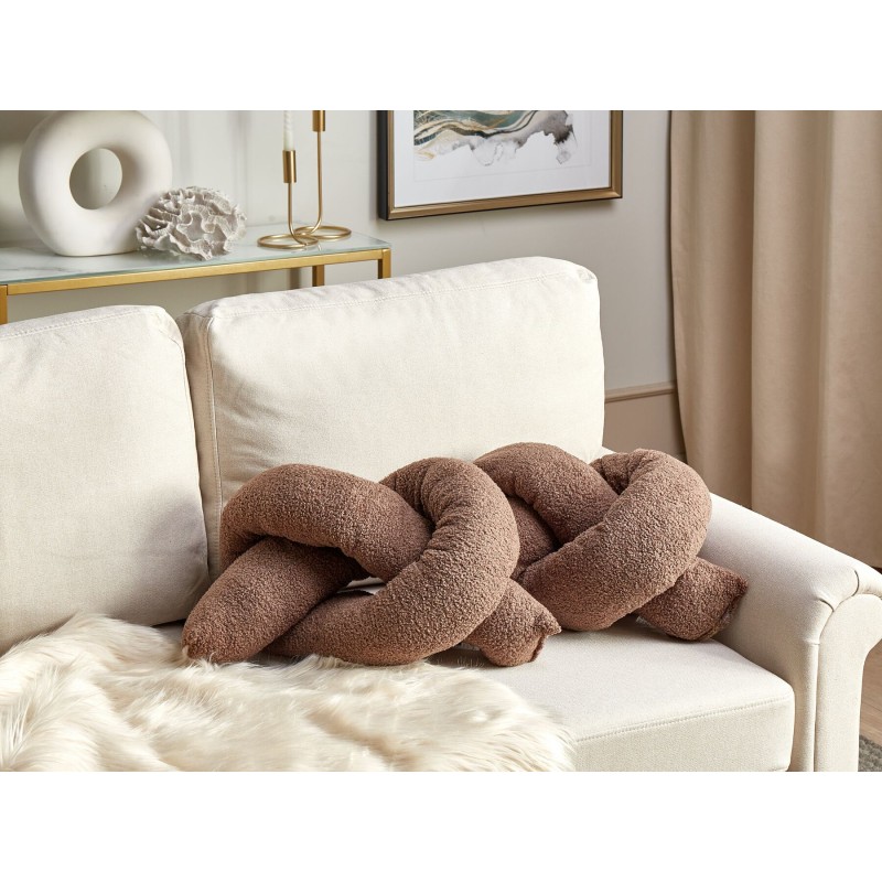 Zestaw 2 poduszek dekoracyjnych GLADIOLUS Boucle 172 x 14 cm Brązowy Jednolity