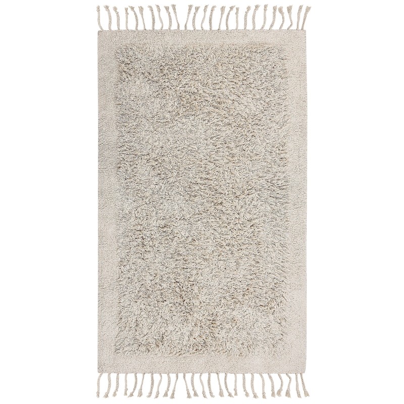 Dywan shaggy bawełniany 80 x 150 cm beżowy BITLIS