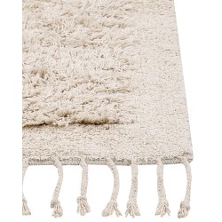 Dywan shaggy bawełniany 80 x 150 cm beżowy BITLIS