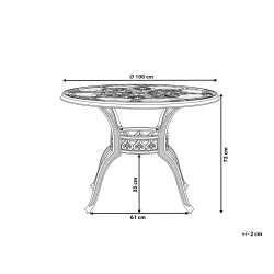 Stół ogrodowy SAPRI 100 cm 100 cm Metal Ciemnobrązowy