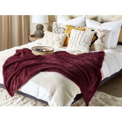 Koc NAMDU 125 x 150 cm Burgundowy