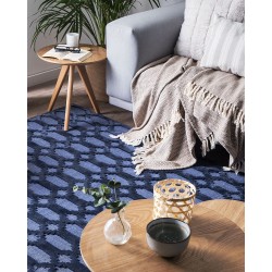 Dywan wiskozowy 140 x 200 cm niebieski CIZRE