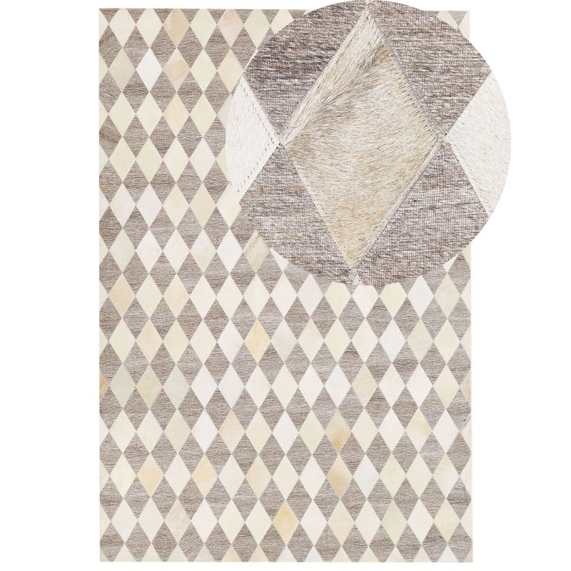 Dywan skórzany 140 x 200 cm beżowo-brązowy SESLICE