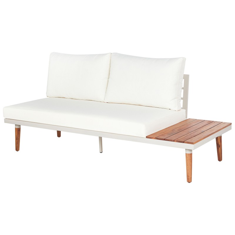 Narożnik ogrodowy ze stolikiem dla 5 osób CORATO Drewno akacjowe Złamana biel