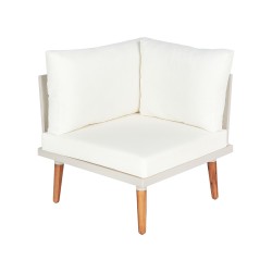 Narożnik ogrodowy ze stolikiem dla 5 osób CORATO Drewno akacjowe Złamana biel