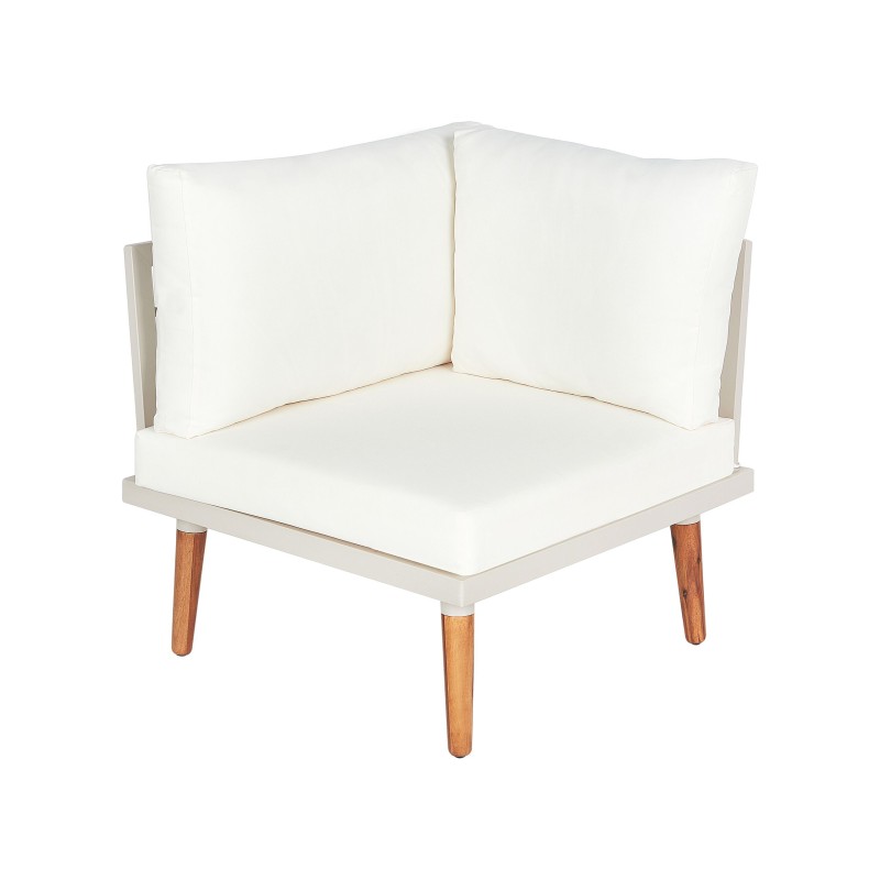 Narożnik ogrodowy ze stolikiem dla 5 osób CORATO Drewno akacjowe Złamana biel