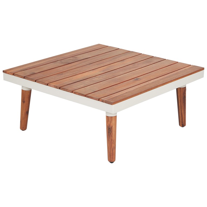 Narożnik ogrodowy ze stolikiem dla 5 osób CORATO Drewno akacjowe Złamana biel