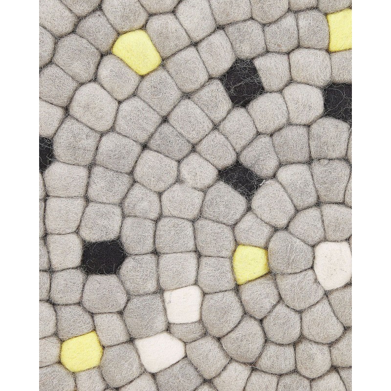 Dywan okrągły z filcowych kulek ⌀ 140 cm jasnoszary PENEK