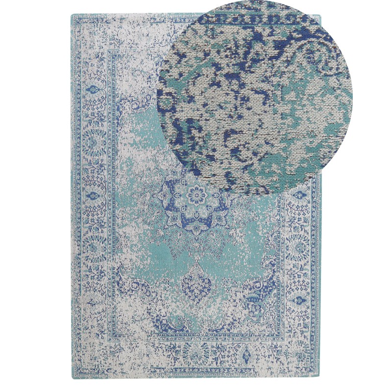 Dywan bawełniany 140 x 200 cm niebieski ALMUS